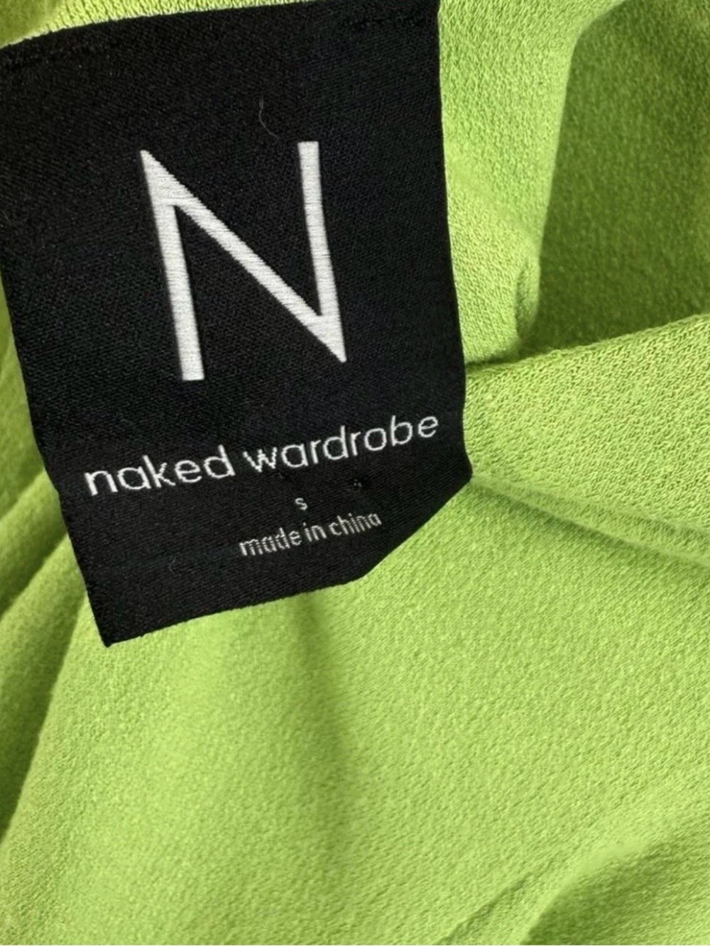 Naked Wardrobe Lime Green Sleeveless Cami Mini Dress Open Back Size S NEW - Picture 8 of 8